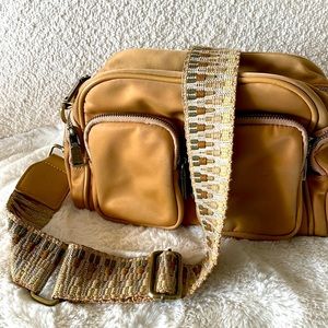 Urban originals crossbody purse. 7.5 high by 11 wide x 5 deep. Very cute! Anthro